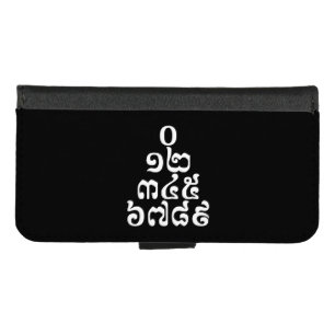 Cambodian Numbers Pyramid - 0 12 345 6789 Khmer iPhone 8/7 Wallet Case