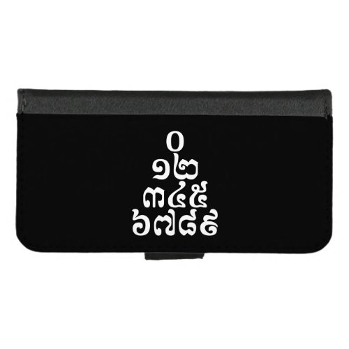 Cambodian Numbers Pyramid _ 0 12 345 6789 Khmer iPhone 87 Wallet Case