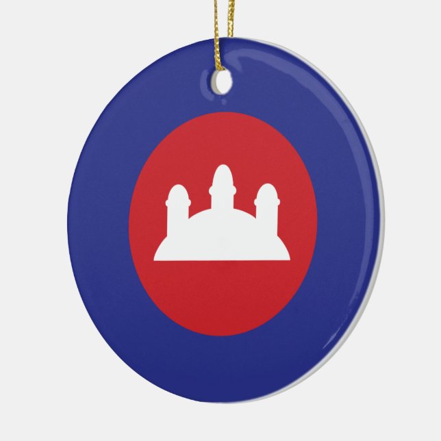 Cambodian Roundel Ceramic Ornament (Left)