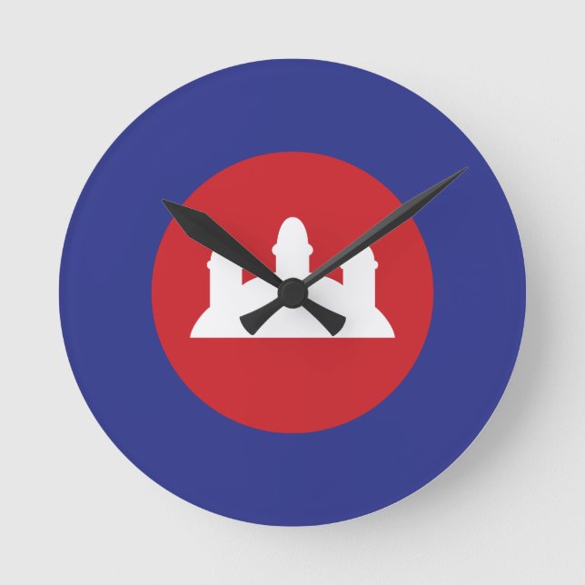 Cambodian Roundel Round Clock (Front)