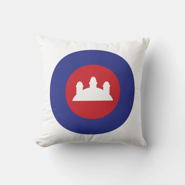 Cambodian Roundel Throw Pillow (Front)