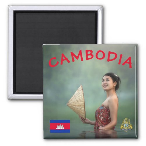 Cambodian Woman Photo Magnet