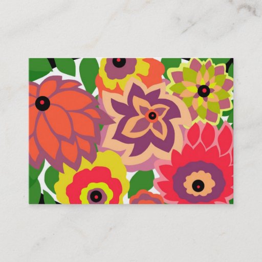 Customizable CAMBRIA, ART DECO FLORALS: TROPICANA BUSINESS CARDS