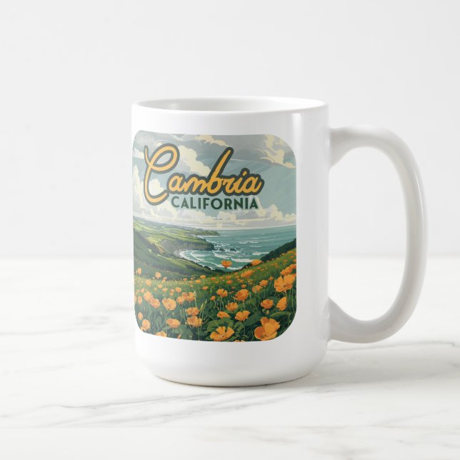 Cambria California Poppies Flowers Pacific Coast  Coffee Mug (Right)