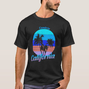 Cambria California Retro Palm Trees Beach Summer T-Shirt