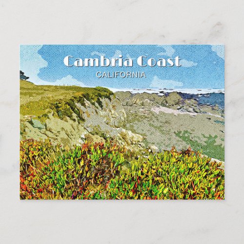 Cambria Coast Holiday Postcard