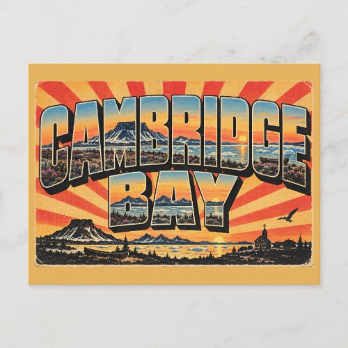 Cambridge Bay NU Tundra Mountain Arctic Art Postcard