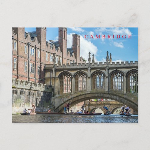 Cambridge Bridge of Sighs view postcard