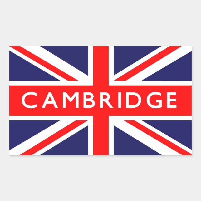 Cambridge : British Flag Rectangular Sticker (Front)