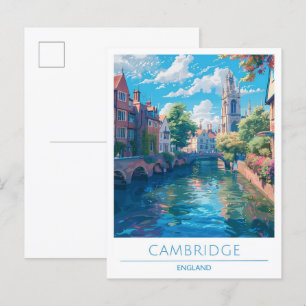Cambridge England Art Vintage Travel Postcard