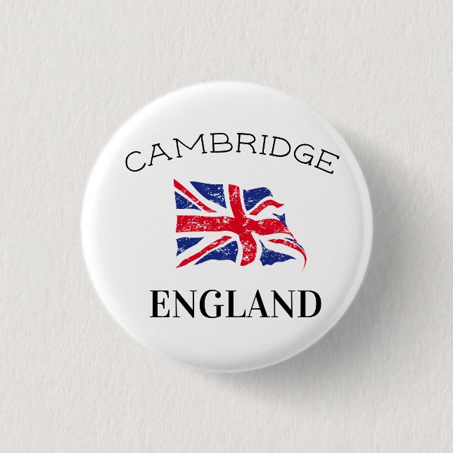 Cambridge England UK British Flag Button (Front)