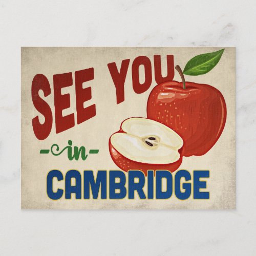 Cambridge Massachusetts Apple _ Vintage Travel Postcard