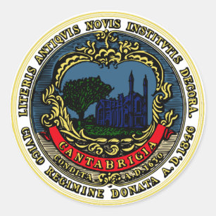 Cambridge Massachusetts City Seal Round Sticker