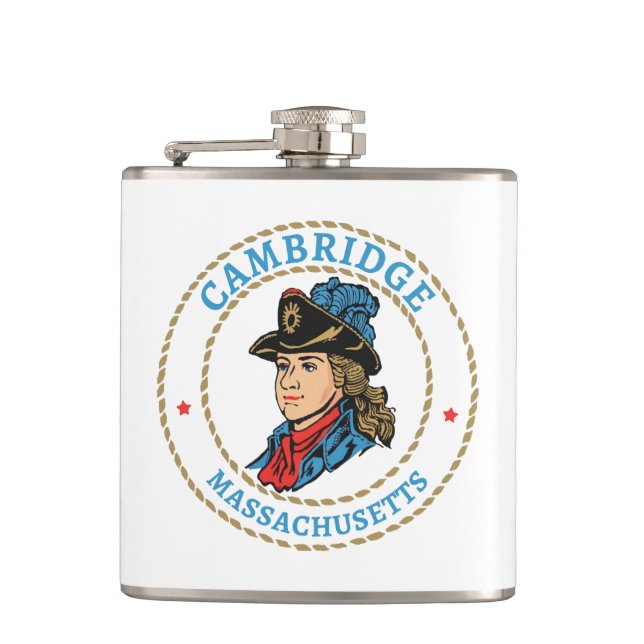 Cambridge Massachusetts Colonial Flask (Front)