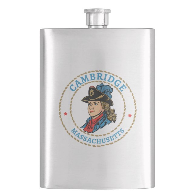Cambridge Massachusetts Colonial Flask (Front)