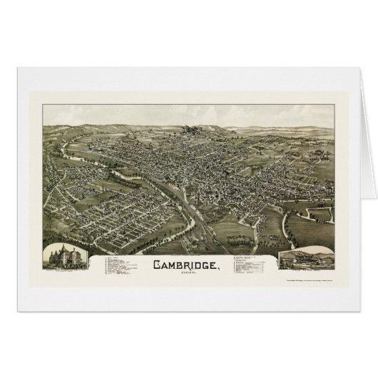 Cambridge, OH Panoramic Map - 1897 Cards (Front Horizontal)