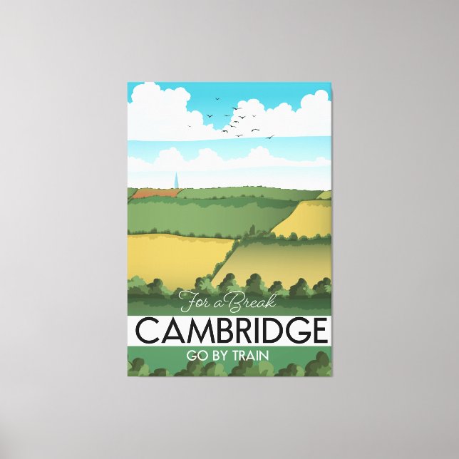 Cambridge Train travel poster Canvas Print (Front)