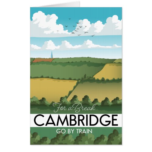Cambridge Train travel poster Card