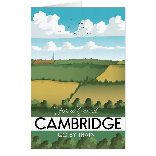 Cambridge Train travel poster Card (Front)