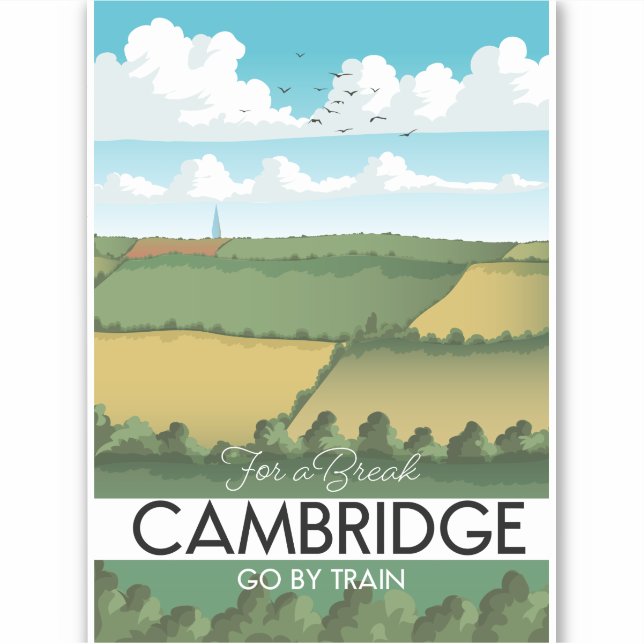 Cambridge Train travel poster Sticker (Front)