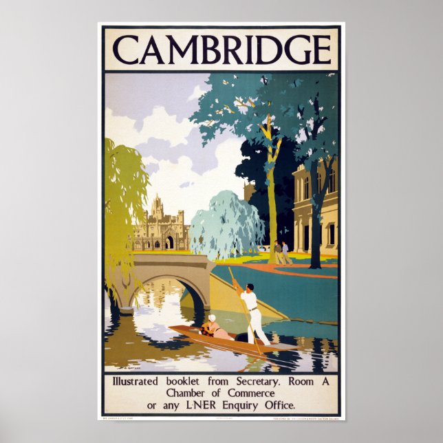 Cambridge Vintage Travel Poster Restored (Front)