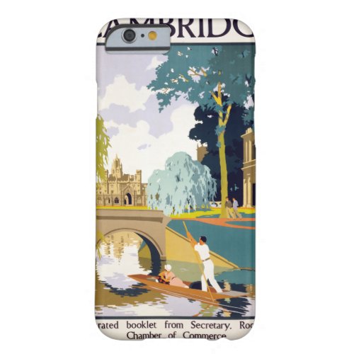 Cambridge Vintage Travel Poster Restored Barely There iPhone 6 Case