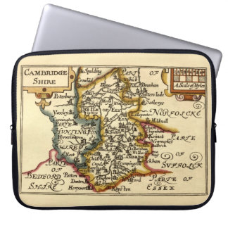 Cambridgeshire County England Old Antiquarian Map Laptop Sleeve