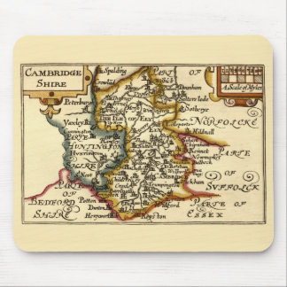 Cambridgeshire County England Old Antiquarian Map Mouse Pad