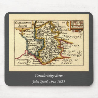 Cambridgeshire County England Old Antiquarian Map Mouse Pad
