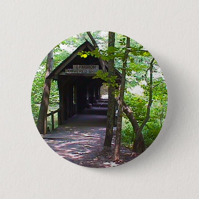 Cambron Covered Bridge, Madison County, Alabama Button (Front)