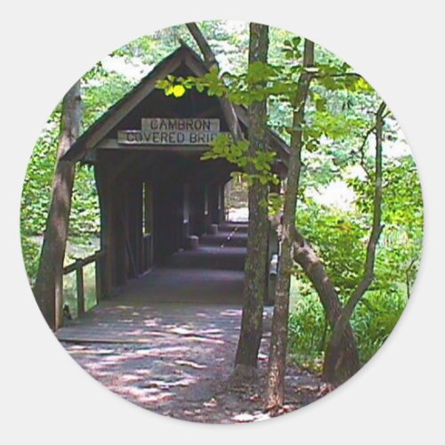 Cambron Covered Bridge Madison County Alabama Classic Round Sticker