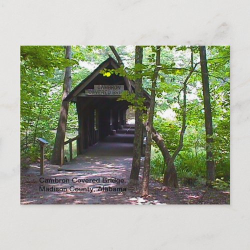 Cambron Covered Bridge Madison County Alabama Postcard