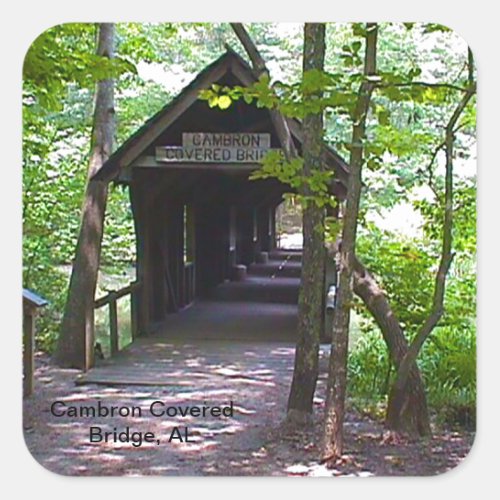 Cambron Covered Bridge Madison County Alabama Square Sticker