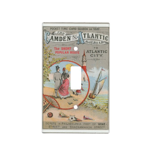 Camden and Atlantic Railroad Light Switch Cover (Front)