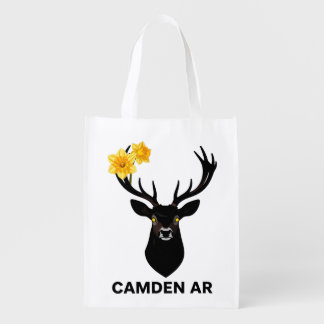Camden Daffodil Festival Black Deer Design Grocery Bag