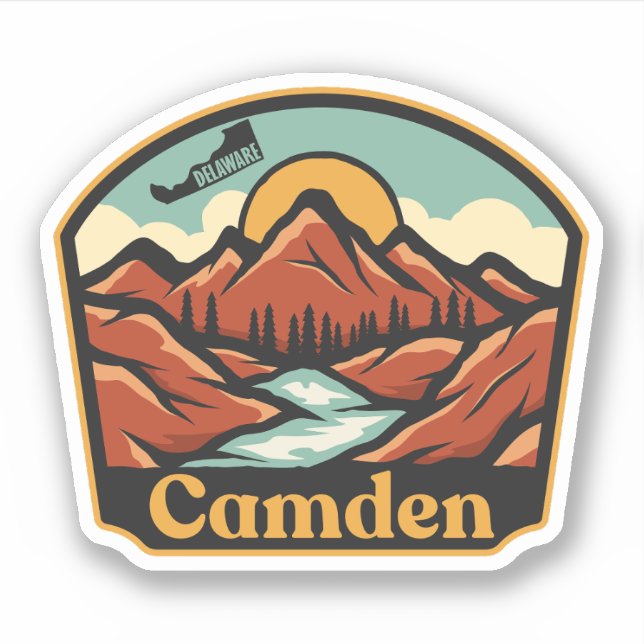 Camden, Delaware  Sticker (Front)