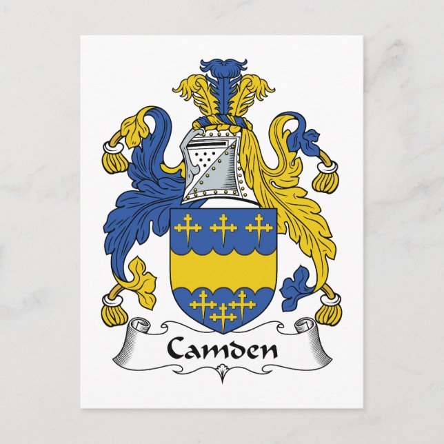 Camden Family Crest Postcard (Front)