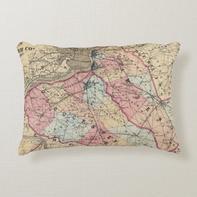 Camden, Gloucester counties, NJ Decorative Pillow (Front)
