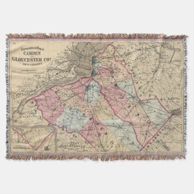Camden, Gloucester counties, NJ Throw Blanket (Front)