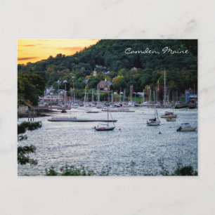 Camden Harbor Sunset Postcard