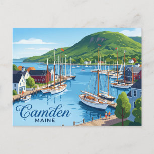 Camden Harbor USA Postcard