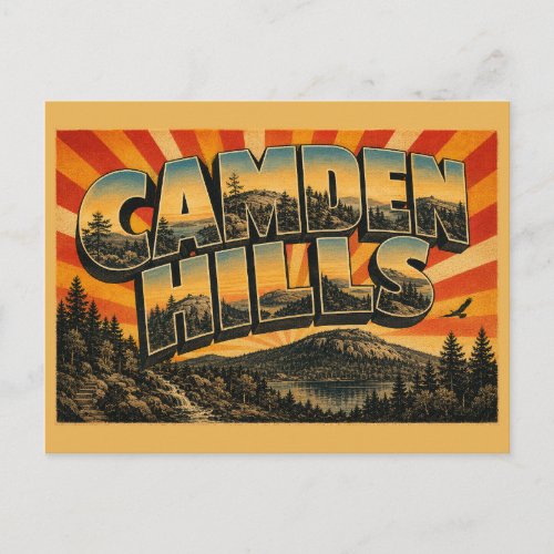 Camden Hills Maine Coastal Mountains Forest Lake Postcard