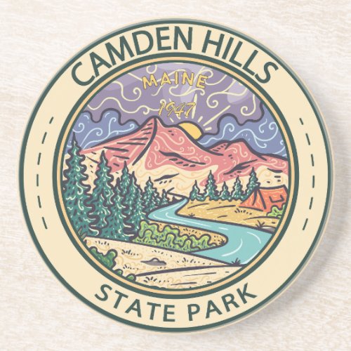 Camden Hills State Park Maine Badge Coaster