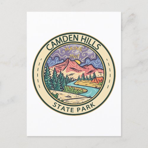 Camden Hills State Park Maine Badge Postcard