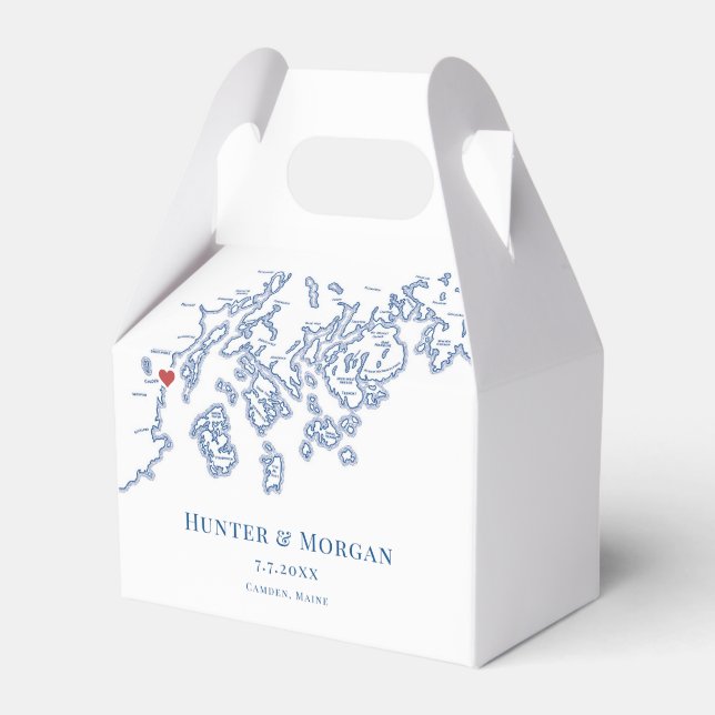Camden Maine Elegant Wedding Favor Boxes (Front Side)