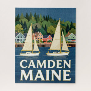 Camden Maine Harbor Travel Jigsaw Puzzle