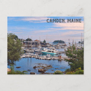 Camden Maine Harbor Water View Boats Postcard