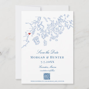 Camden Maine Map Elegant QR code Save The Date