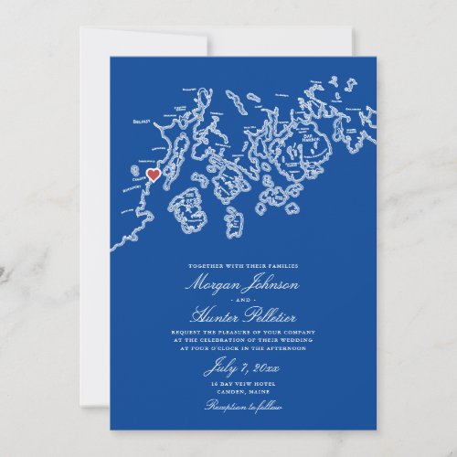 Camden Maine Map Wedding Invitation _ Penobscot