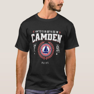 Camden Maine Nautical Sailboat Beach Souvenir T-Shirt